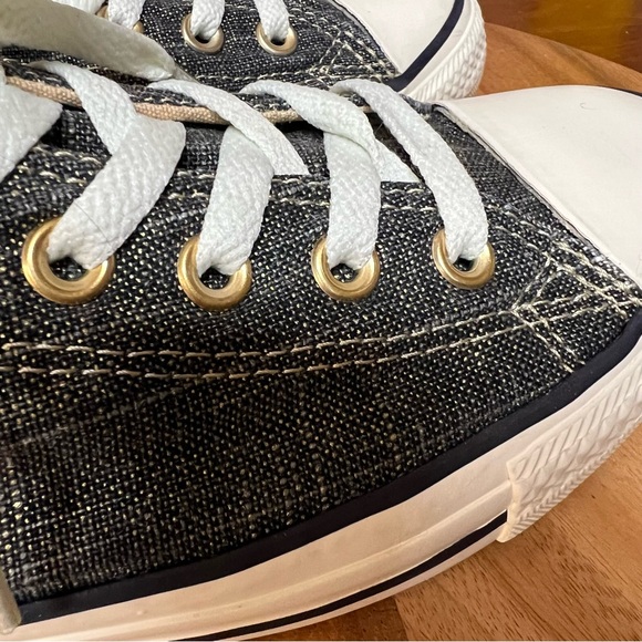 Converse Chuck Taylor All Star Ox sneakers black/grey/gold woven Women’s Size 9 - Picture 11 of 16